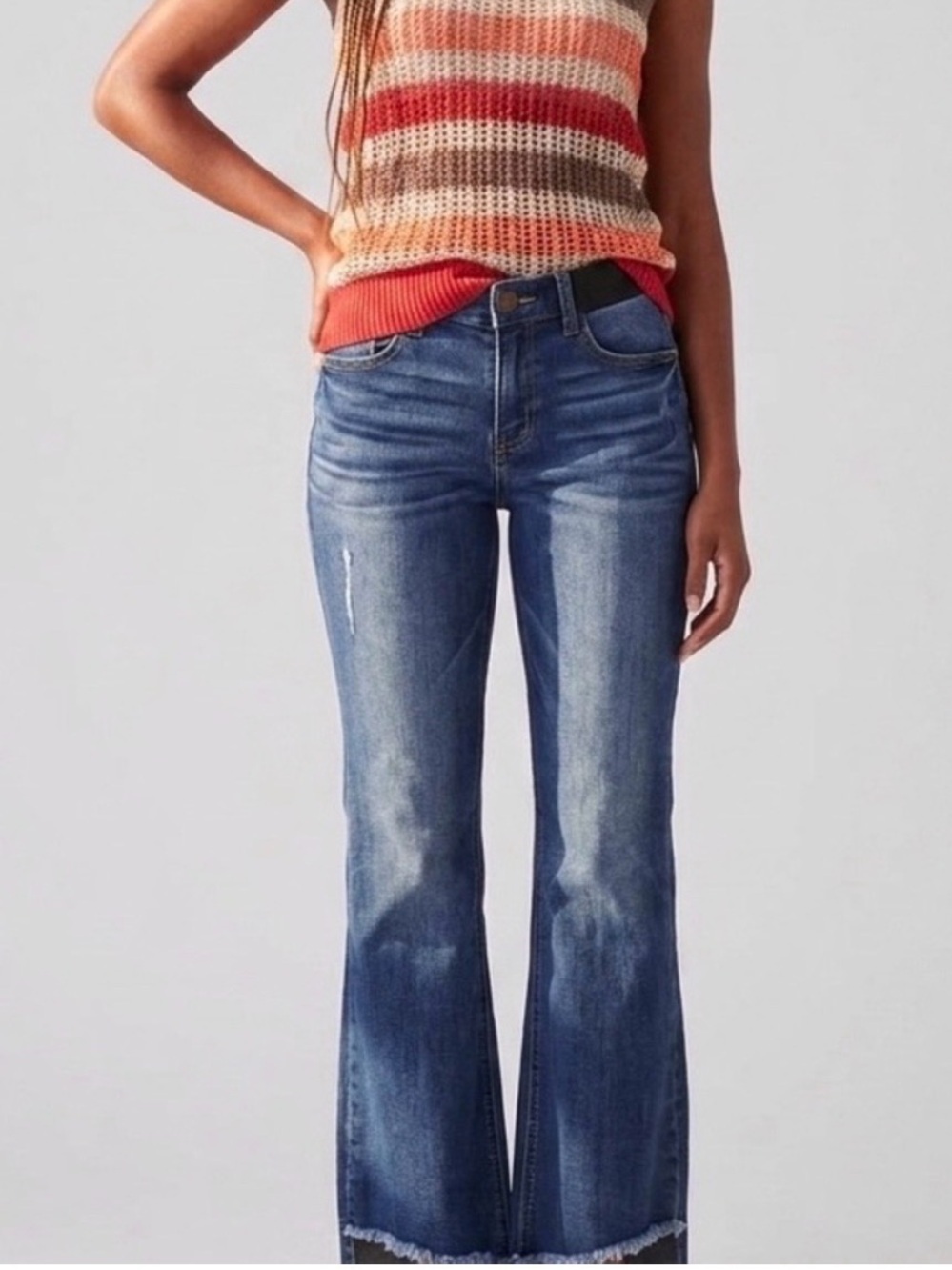 Democracy Women's Blue Flare Wide-Leg Jeans “ab” Technology size 8